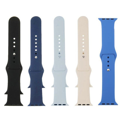 5 Pack xDfind Solid Color Silicone Sports Watch Band, For Apple Watch 42 / 44 / 45 / 46 / 49mm, For Apple Watch 38 / 40 / 41 / S11 42mm