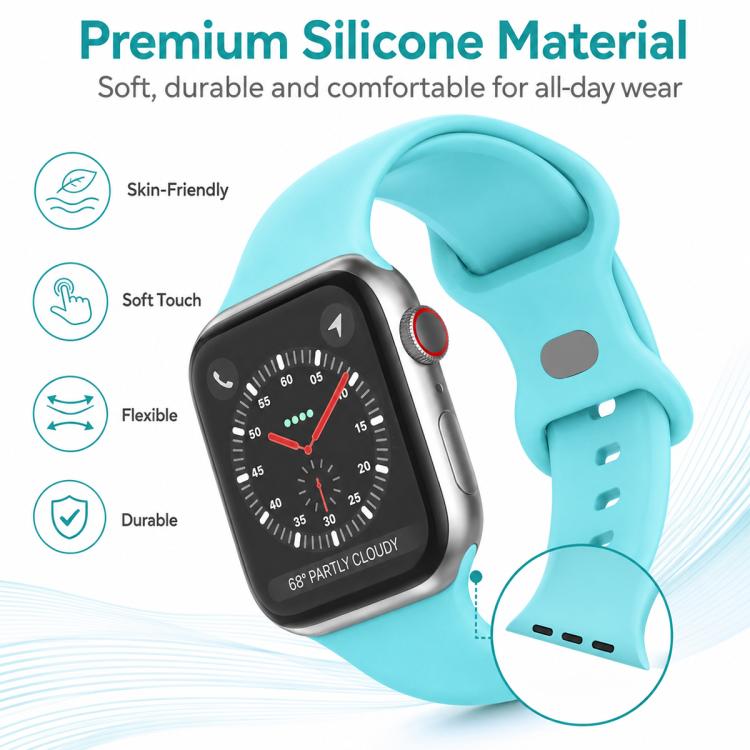 Lot de 5 bracelets de montre en silicone xDfind à boucle papillon, For Apple Watch 42 / 44 / 45 / 46 / 49mm, For Apple Watch 38 / 40 / 41 / S11 42mm