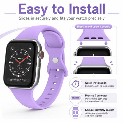 Lot de 5 bracelets de montre en silicone xDfind à boucle papillon, For Apple Watch 42 / 44 / 45 / 46 / 49mm, For Apple Watch 38 / 40 / 41 / S11 42mm