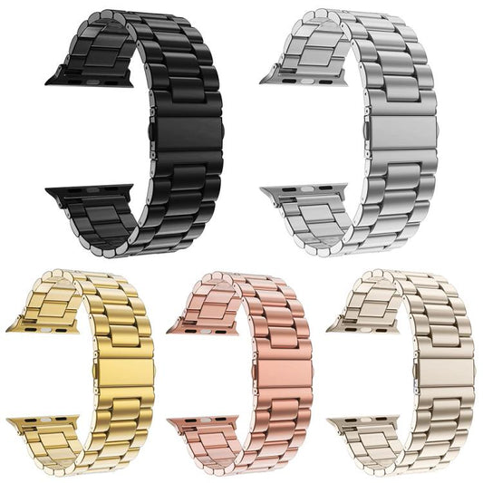 5 Pack xDfind Three Beads Fold Buckle Stainless Steel Watch Band, For Apple Watch 42 / 44 / 45 / 46 / 49mm, For Apple Watch 38 / 40 / 41 / S11 42mm
