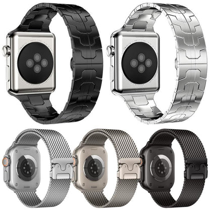 5 Pack xDfind Umbrella Buckle Milanese + Butterfly Buckle Mixed Watch Band, For Apple Watch 42 / 44 / 45 / 46 / 49mm, For Apple Watch 38 / 40 / 41 / S11 42mm