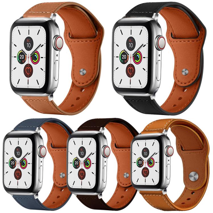 Lot de 5 bracelets de montre en cuir véritable à boucle rivetée xDfind, For Apple Watch 42 / 44 / 45 / 46 / 49mm, For Apple Watch 38 / 40 / 41 / S11 42mm