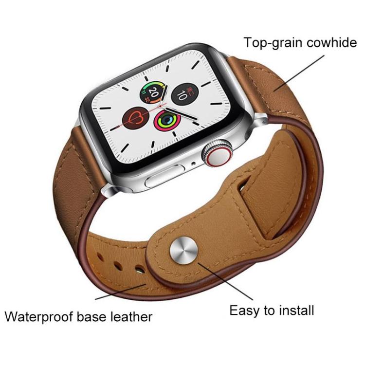 Lot de 5 bracelets de montre en cuir véritable à boucle rivetée xDfind, For Apple Watch 42 / 44 / 45 / 46 / 49mm, For Apple Watch 38 / 40 / 41 / S11 42mm
