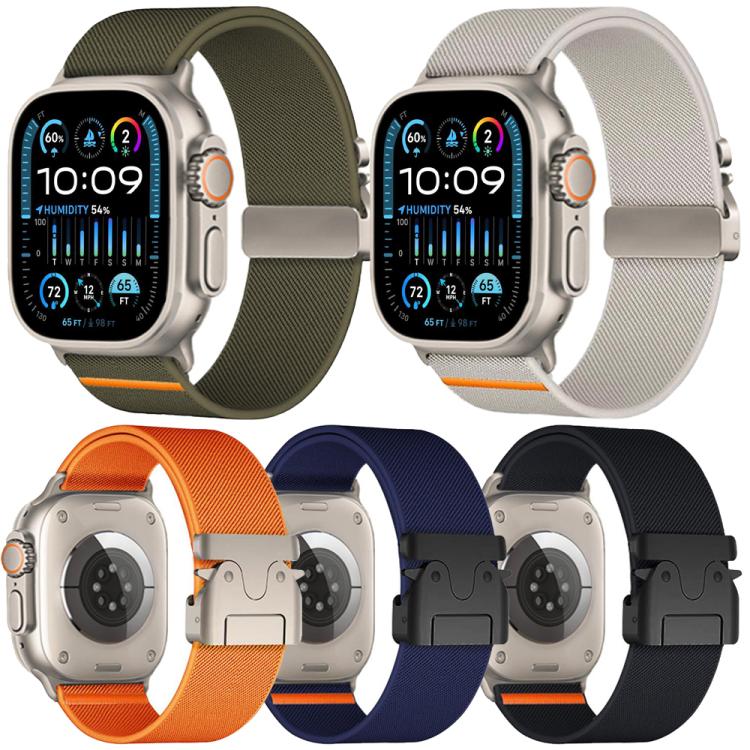 Lot de 5 bracelets de montre en nylon extensible avec boucle parachute xDfind, For Apple Watch 42 / 44 / 45 / 46 / 49mm, For Apple Watch 38 / 40 / 41 / S11 42mm