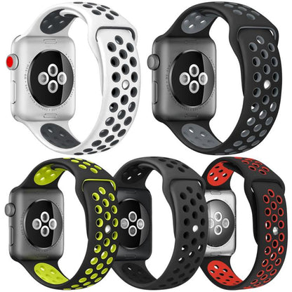 5 Pack xDfind Two Color Silicone Sports Watch Band, For Apple Watch 42 / 44 / 45 / 46 / 49mm, For Apple Watch 38 / 40 / 41 / S11 42mm