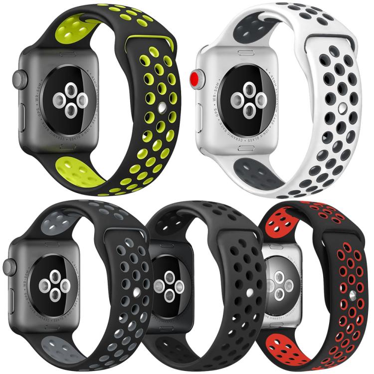 5 Pack xDfind Two Color Silicone Sports Watch Band, For Apple Watch 42 / 44 / 45 / 46 / 49mm, For Apple Watch 38 / 40 / 41 / S11 42mm