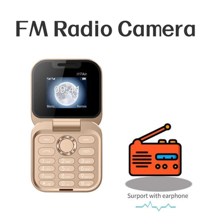 i17Air Mini Flip Dual Screen Phone, 1.8 inch, Support Bluetooth, FM, GSM, Dual SIM