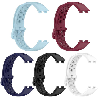 Lot de 5 bracelets de montre en silicone respirant xDfind à trous, For Huawei Band 10 / 9 / 8