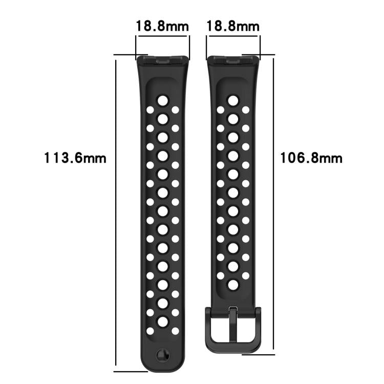 Lot de 5 bracelets de montre en silicone respirant xDfind à trous, For Huawei Band 10 / 9 / 8