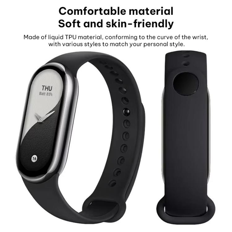 Lot de 5 bracelets de montre en silicone de couleur unie avec boucle métallique xDfind, For Xiaomi Smart Band 10 / 9 / 8