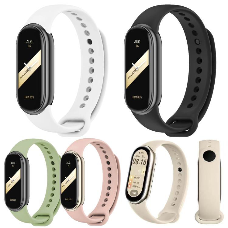 Lot de 5 bracelets de montre en silicone de couleur unie avec boucle métallique xDfind, For Xiaomi Smart Band 10 / 9 / 8