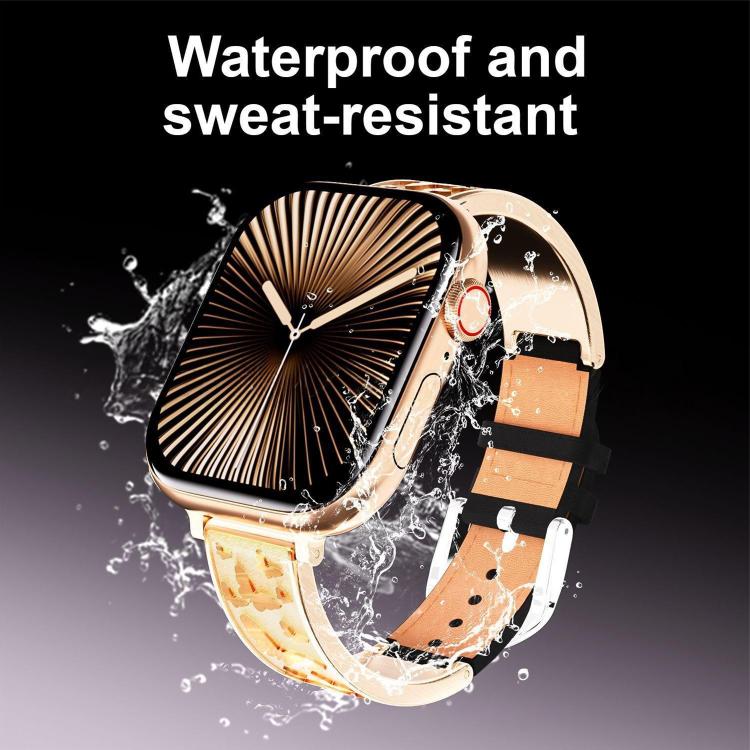 Bracelet de montre hybride en acier inoxydable et cuir véritable xDfind Butterfly, For Apple Watch 42 / 44 / 45 / 46 / 49mm, For Apple Watch 38 / 40 / 41 / S11 42mm