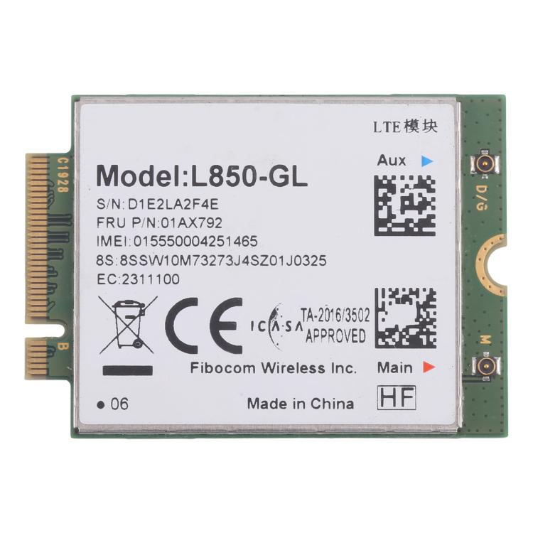 Module sans fil 4G L850-GL pour Lenovo Thinkpad X380 X390 L480 T480 T580 T14 X1C 01AX792, L850-GL 4G