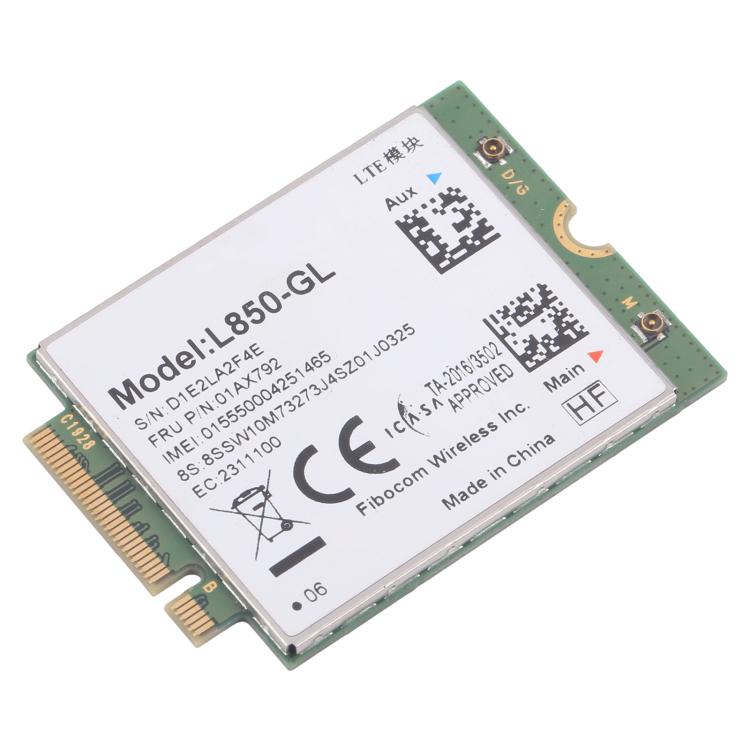 Module sans fil 4G L850-GL pour Lenovo Thinkpad X380 X390 L480 T480 T580 T14 X1C 01AX792, L850-GL 4G