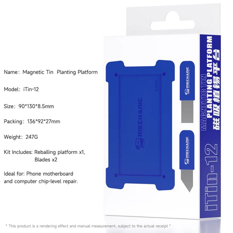 Plateforme magnétique de rebillage de billes BGA iTin-12 pour étain, Mechanic iTin-12