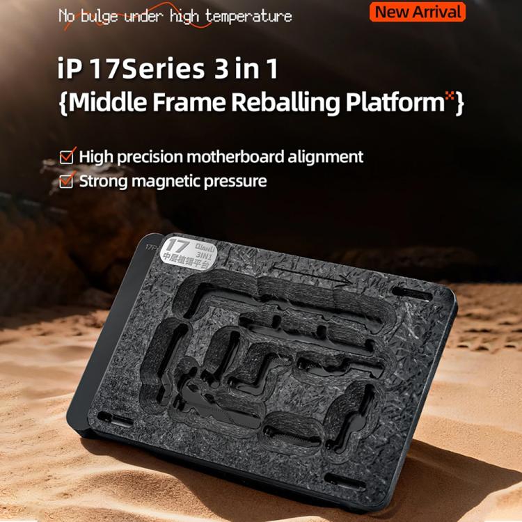 Plateforme de reballing magnétique Qianli 3 en 1 pour châssis intermédiaire iPhone 17 / 17 Pro / 17 Pro Max, Qianli 3 in 1