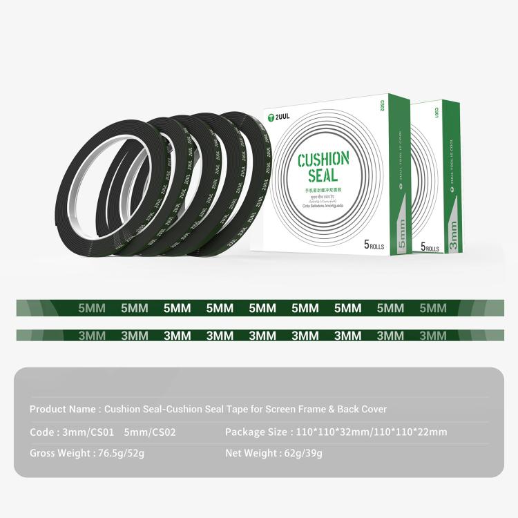Ruban d'étanchéité 2UUL 5 en 1, CS01 / 3mm, CS02 / 5mm