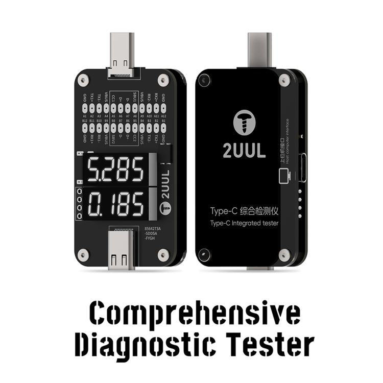Testeur de diagnostic complet pour port Type-C 2UUL PW32 avec détection de charge en temps réel, 2UUL PW32