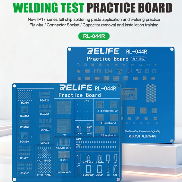 RELIFE RL-044R Connecteur de puce BGA, support de soudage, carte de test CE compatible avec la série iPhone 17, RELIFE RL-044R
