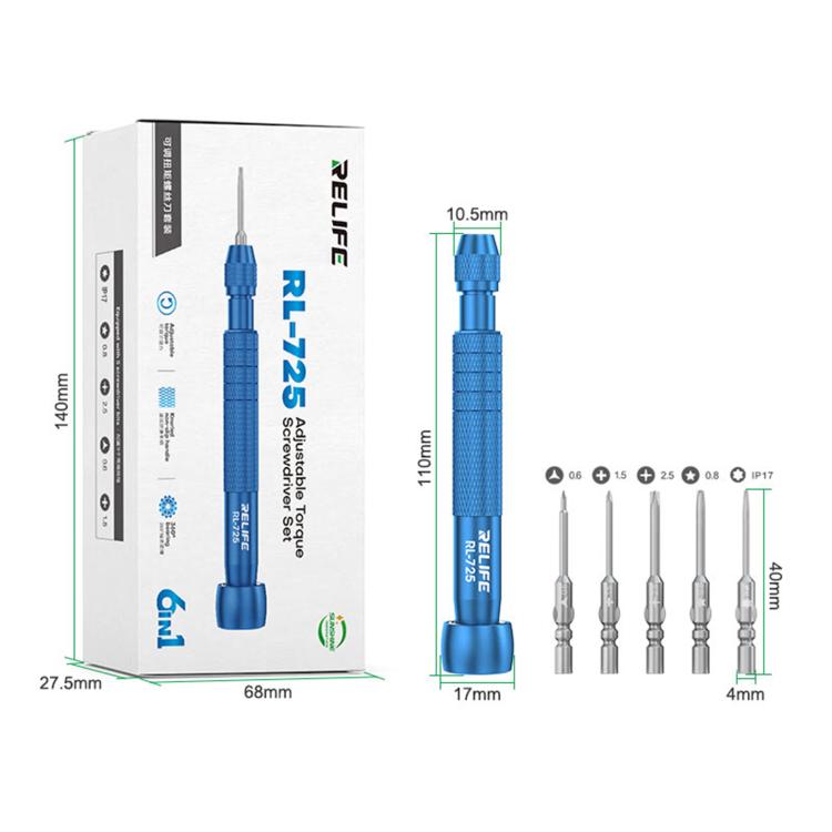 Jeu de tournevis dynamométriques réglables RELIFE RL-725, RELIFE RL-725