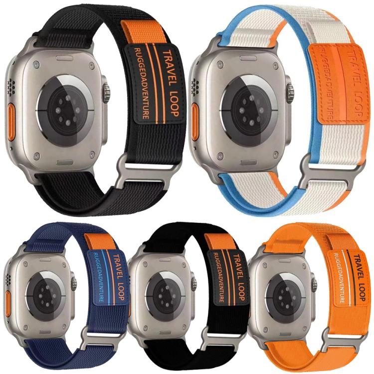 Lot de 5 bracelets de montre xDfind à double section et boucle métallique, en nylon tressé., For Apple Watch 42 / 44 / 45 / 46 / 49mm, For Apple Watch 38 / 40 / 41 / S11 42mm