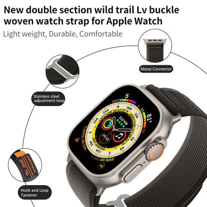 Lot de 5 bracelets de montre xDfind à double section et boucle métallique, en nylon tressé., For Apple Watch 42 / 44 / 45 / 46 / 49mm, For Apple Watch 38 / 40 / 41 / S11 42mm