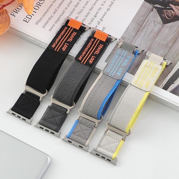 Lot de 5 bracelets de montre xDfind à double section et boucle métallique, en nylon tressé., For Apple Watch 42 / 44 / 45 / 46 / 49mm, For Apple Watch 38 / 40 / 41 / S11 42mm