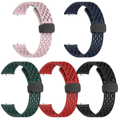 Lot de 5 bracelets de montre en silicone noir à boucle magnétique xDfind avec trou, For Samsung Galaxy Fit3