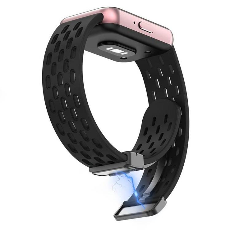 Lot de 5 bracelets de montre en silicone noir à boucle magnétique xDfind avec trou, For Samsung Galaxy Fit3