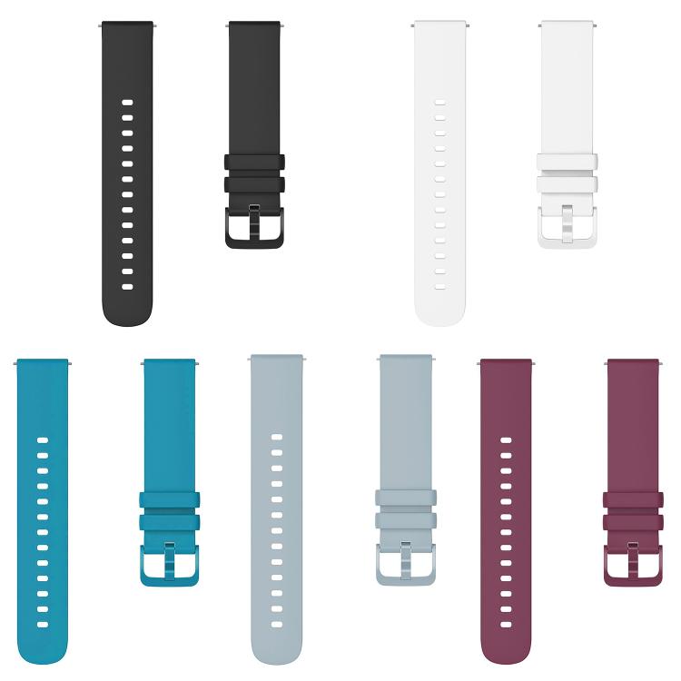 Lot de 5 bracelets de montre en silicone plat couleur unie xDfind, 18mm, 20mm, 22mm