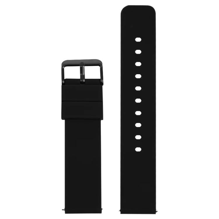 Bracelet de montre xDfind en acier inoxydable noir avec boucle ardillon et silicone étanche., 18mm, 19mm, 20mm