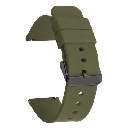 Bracelet de montre xDfind en acier inoxydable noir avec boucle ardillon et silicone étanche., 18mm, 19mm, 20mm