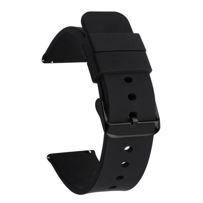 Bracelet de montre xDfind en acier inoxydable noir avec boucle ardillon et silicone étanche., 18mm, 19mm, 20mm