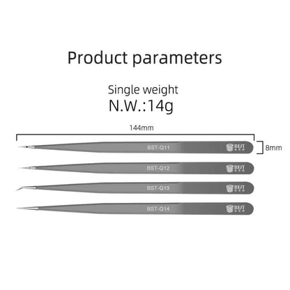 Meilleure pince à épiler non magnétique en acier inoxydable haute dureté, BST-Q11, BST-Q12, BST-Q13, BST-Q14