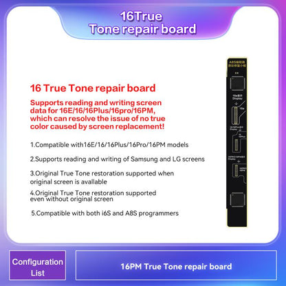 Carte de réparation i2C True Tone pour iPhone 16, For iPhone 16 Series Board