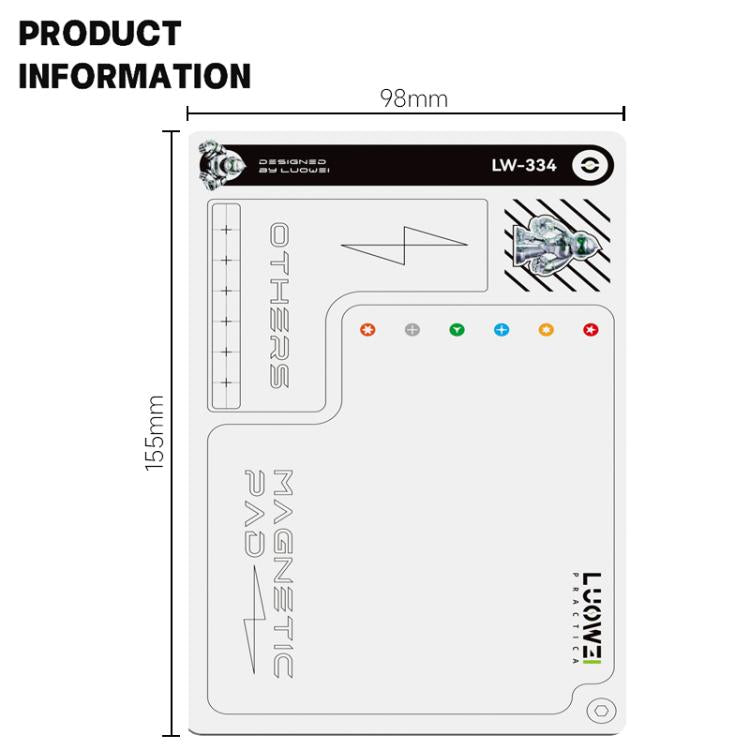 LUOWEI LW-334 Plateau magnétique double face pour vis, grand format