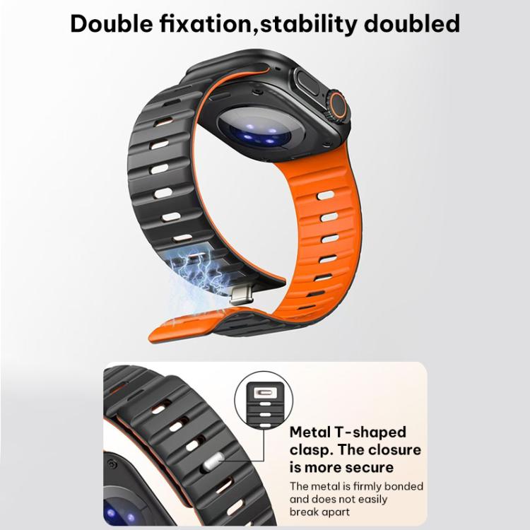 Bracelet de montre en silicone xDfind à boucle magnétique Norman, For Apple Watch 42 / 44 / 45 / 46 / 49mm, For Apple Watch 38 / 40 / 41 / S11 42mm