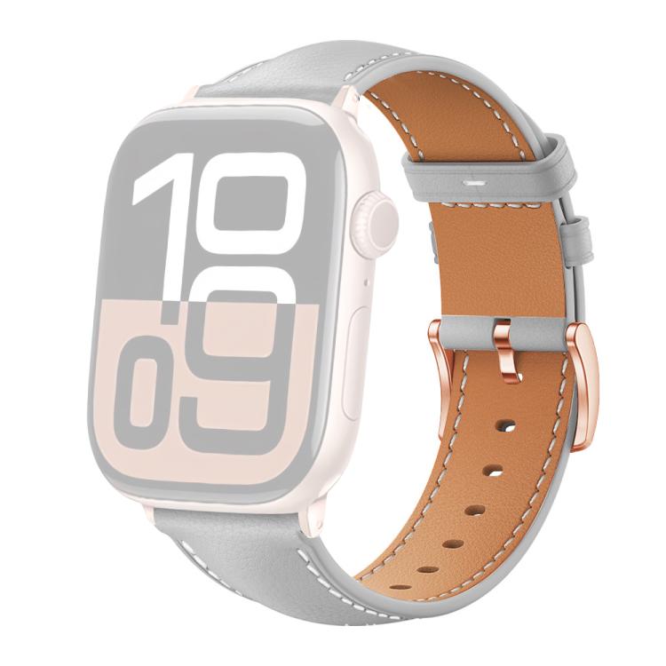 Bracelet de montre xDfind en cuir végan grain fin Black Shark avec boucle or rose, For Apple Watch 42 / 44 / 45 / 46 / 49mm, For Apple Watch 38 / 40 / 41 / S11 42mm