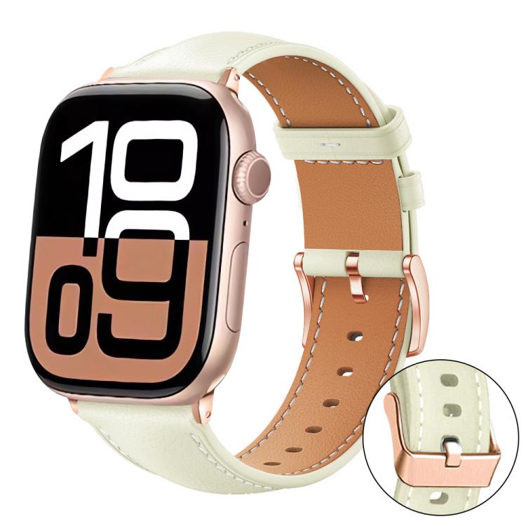 Bracelet de montre xDfind en cuir végan grain fin Black Shark avec boucle or rose, For Apple Watch 42 / 44 / 45 / 46 / 49mm, For Apple Watch 38 / 40 / 41 / S11 42mm