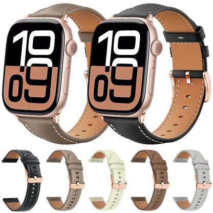 Bracelet de montre xDfind en cuir végan grain fin Black Shark avec boucle or rose, For Apple Watch 42 / 44 / 45 / 46 / 49mm, For Apple Watch 38 / 40 / 41 / S11 42mm