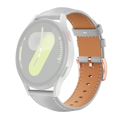 Bracelet de montre xDfind en cuir végan grain fin Black Shark avec boucle or rose, For Samsung Galaxy Watch7 / FE / 6 / 5 / 4, For Samsung Galaxy Fit3