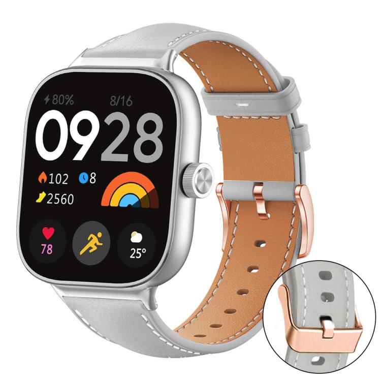 Bracelet de montre xDfind en cuir végan grain fin Black Shark avec boucle or rose, For Xiaomi Band 10 Pro / 9 Pro / Redmi Watch 6, For Redmi Watch 3 Active / Watch 3 Lite, For Redmi Watch 3