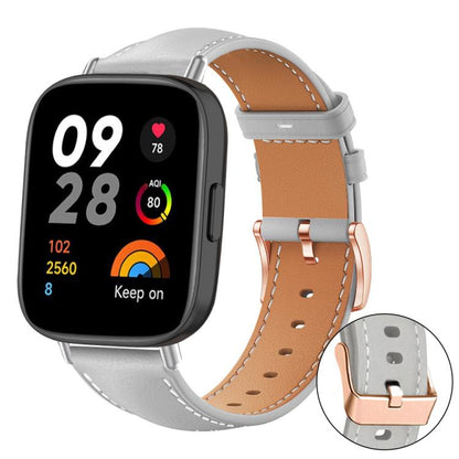 Bracelet de montre xDfind en cuir végan grain fin Black Shark avec boucle or rose, For Xiaomi Band 10 Pro / 9 Pro / Redmi Watch 6, For Redmi Watch 3 Active / Watch 3 Lite, For Redmi Watch 3