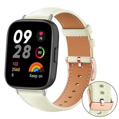 Bracelet de montre xDfind en cuir végan grain fin Black Shark avec boucle or rose, For Xiaomi Band 10 Pro / 9 Pro / Redmi Watch 6, For Redmi Watch 3 Active / Watch 3 Lite, For Redmi Watch 3