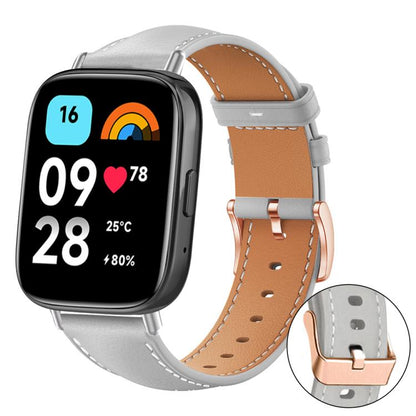 Bracelet de montre xDfind en cuir végan grain fin Black Shark avec boucle or rose, For Xiaomi Band 10 Pro / 9 Pro / Redmi Watch 6, For Redmi Watch 3 Active / Watch 3 Lite, For Redmi Watch 3