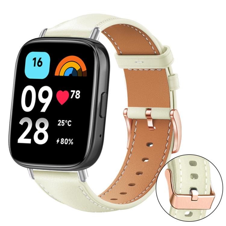 Bracelet de montre xDfind en cuir végan grain fin Black Shark avec boucle or rose, For Xiaomi Band 10 Pro / 9 Pro / Redmi Watch 6, For Redmi Watch 3 Active / Watch 3 Lite, For Redmi Watch 3
