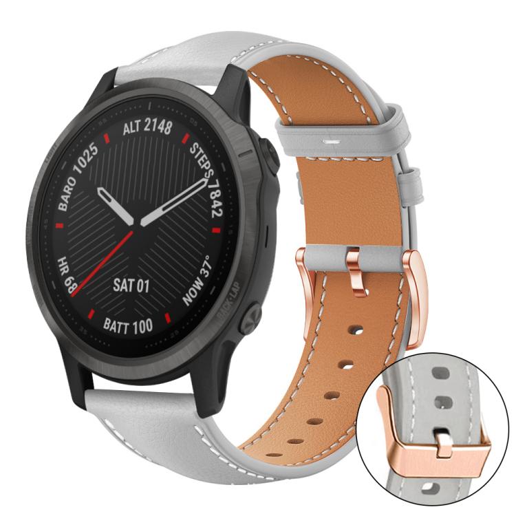 Bracelet de montre xDfind en cuir végan grain fin Black Shark avec boucle or rose, For Garmin Fenix 8/7/6/5 22mm, For Garmin Fenix 8/7S/6S/5S 20mm, For Garmin Forerunner 45 / 45S / Swim 2, For Garmin Forerunner 220/735/735XT/230/235                    ...