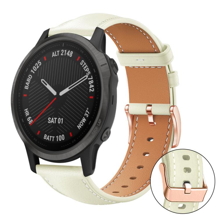 Bracelet de montre xDfind en cuir végan grain fin Black Shark avec boucle or rose, For Garmin Fenix 8/7/6/5 22mm, For Garmin Fenix 8/7S/6S/5S 20mm, For Garmin Forerunner 45 / 45S / Swim 2, For Garmin Forerunner 220/735/735XT/230/235                    ...