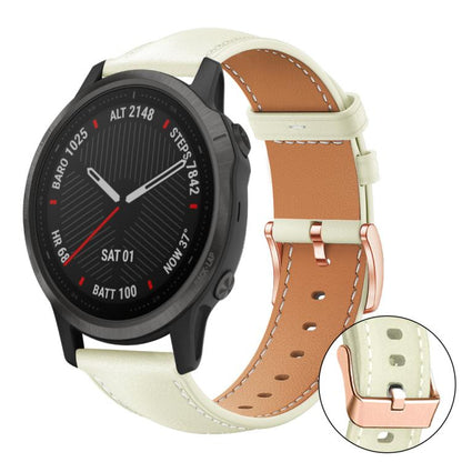 Bracelet de montre xDfind en cuir végan grain fin Black Shark avec boucle or rose, For Garmin Fenix 8/7/6/5 22mm, For Garmin Fenix 8/7S/6S/5S 20mm, For Garmin Forerunner 45 / 45S / Swim 2, For Garmin Forerunner 220/735/735XT/230/235                    ...