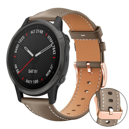 Bracelet de montre xDfind en cuir végan grain fin Black Shark avec boucle or rose, For Garmin Fenix 8/7/6/5 22mm, For Garmin Fenix 8/7S/6S/5S 20mm, For Garmin Forerunner 45 / 45S / Swim 2, For Garmin Forerunner 220/735/735XT/230/235                    ...